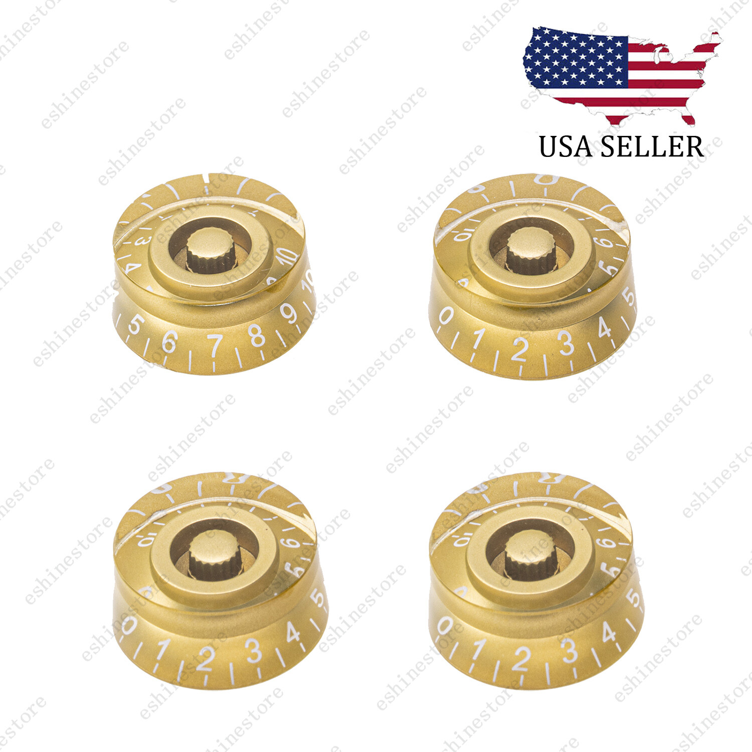 4 Pcs Gold Electirc Guitar Control Knobs Speed Dial Knobs For Les Paul SG