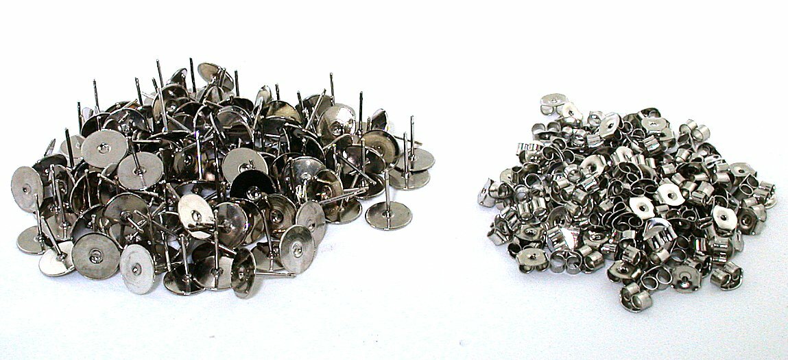 72 Pairs 144 Pieces 6mm Pad & Nut Stainless Steel Hypoallergenic Earring Studs