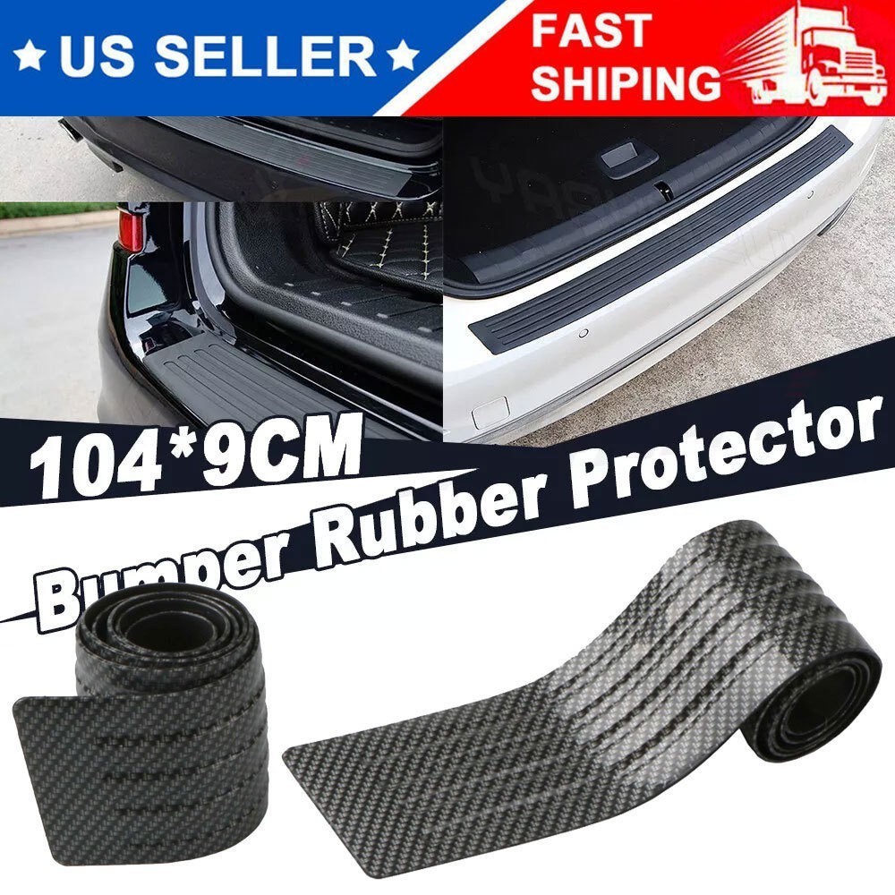 Car Rear Bumper Protector Rubber Trim Strip Trunk Sill Guard Scratch Cover Pad