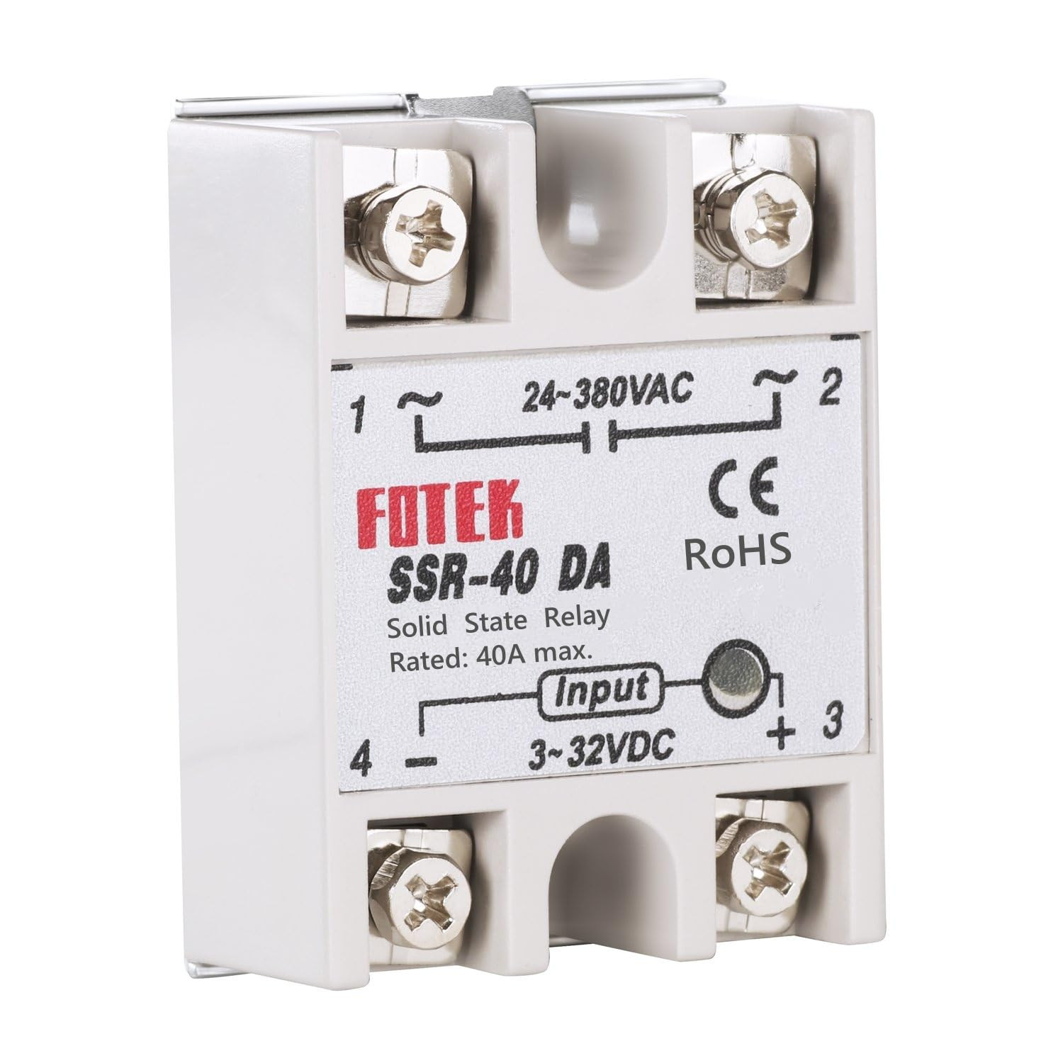 3PCS SSR-40DA Solid State Relay Single Phase Semi-Conductor Relay Input 3-32V DC