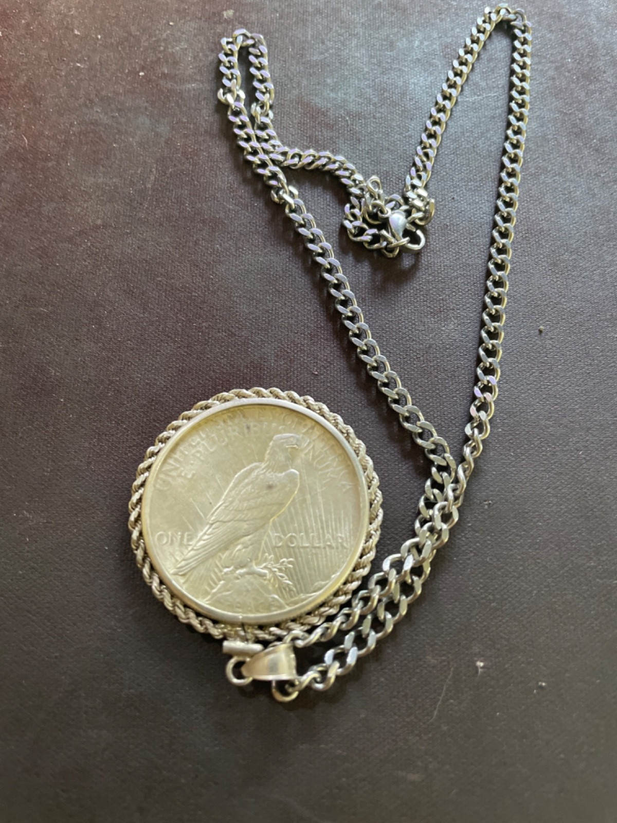 1922 peace dollar necklace