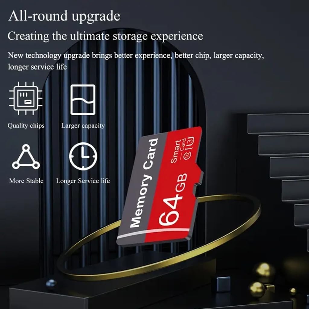 2 Pack Memory Card 64GB with Adapter, High Speed TF Card, UHS-I C10 A1 Memory...
