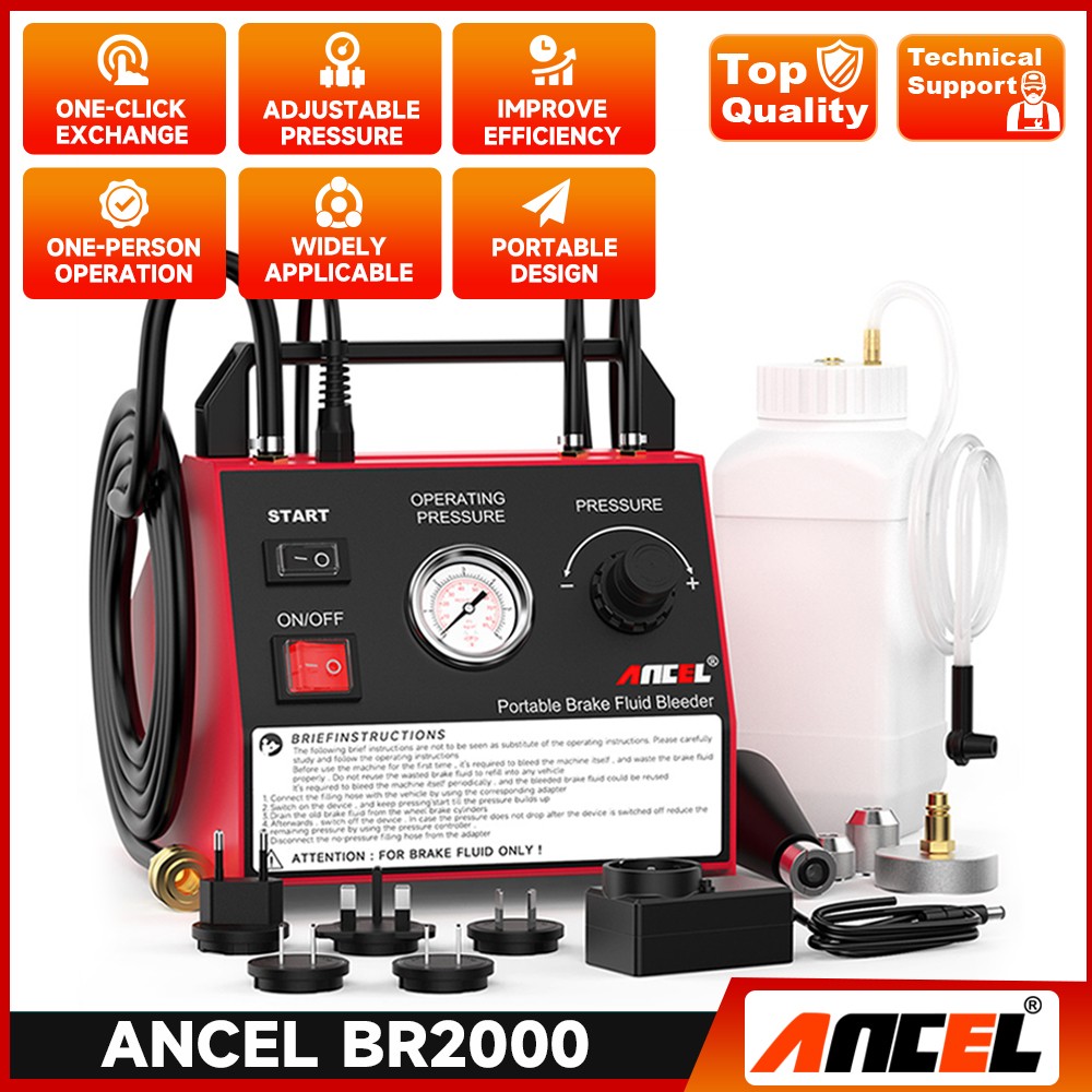 ANCEL BR2000 Electric Auto Brake Bleeder Kit Brake Bleeder Oil Fluid Exchanger