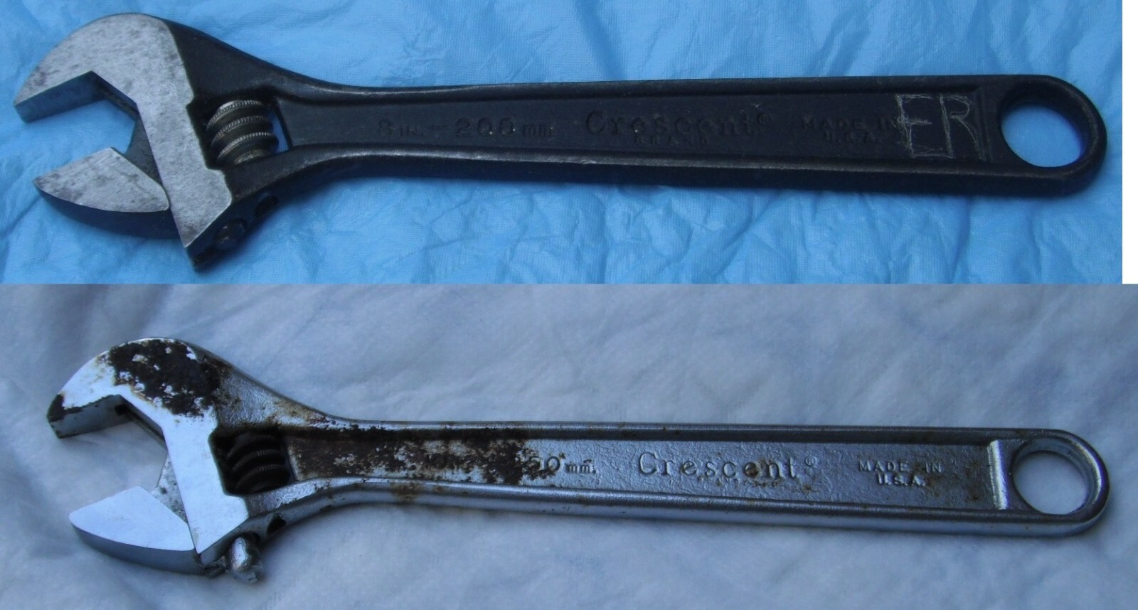 Vintage-- adjustable wrenchs--8" + 10"  Crescent Crestoloy...made USA..old er