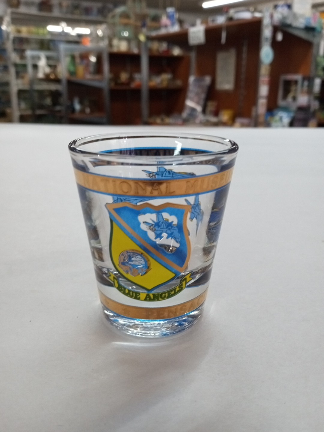 Vintage Shot Glass Blue Angels National Museum Of Naval Aviation Pensacola, FL