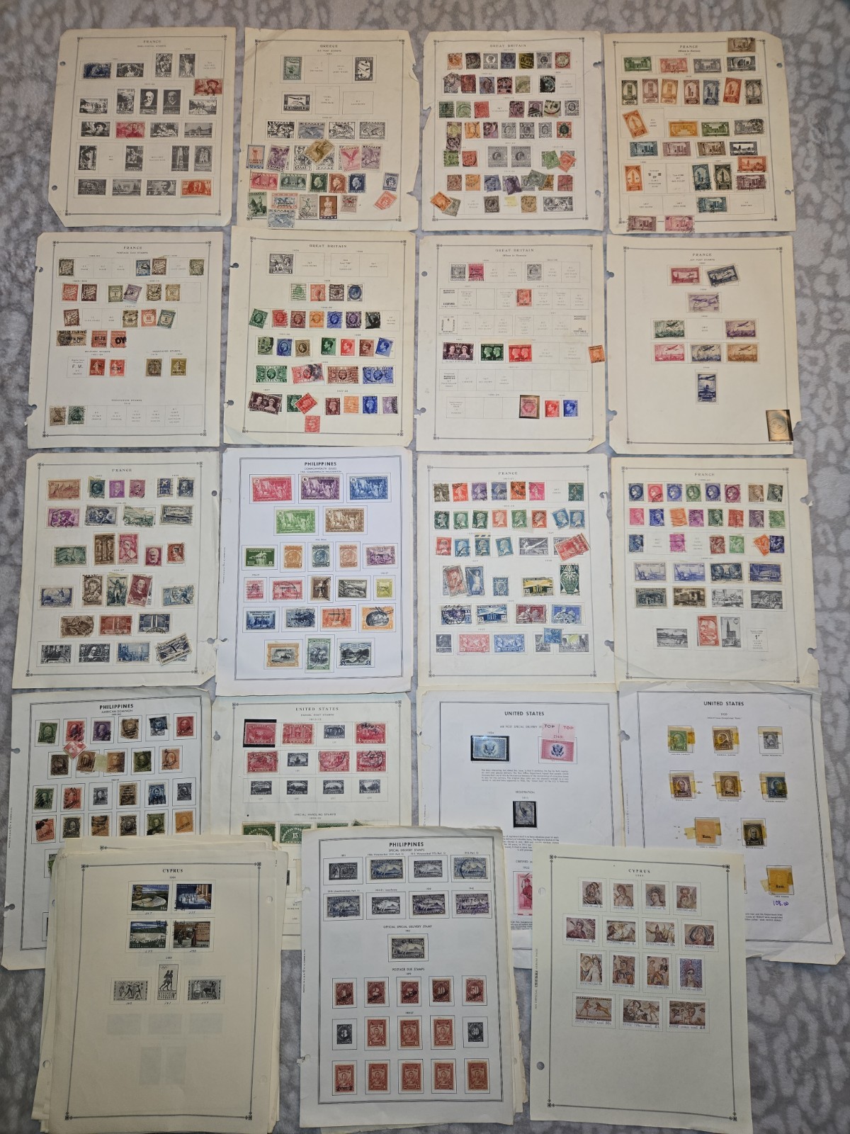 Large Worldwide Stamp Collection 80+ Scott Album Pages USA UK France Cyprus & Mo