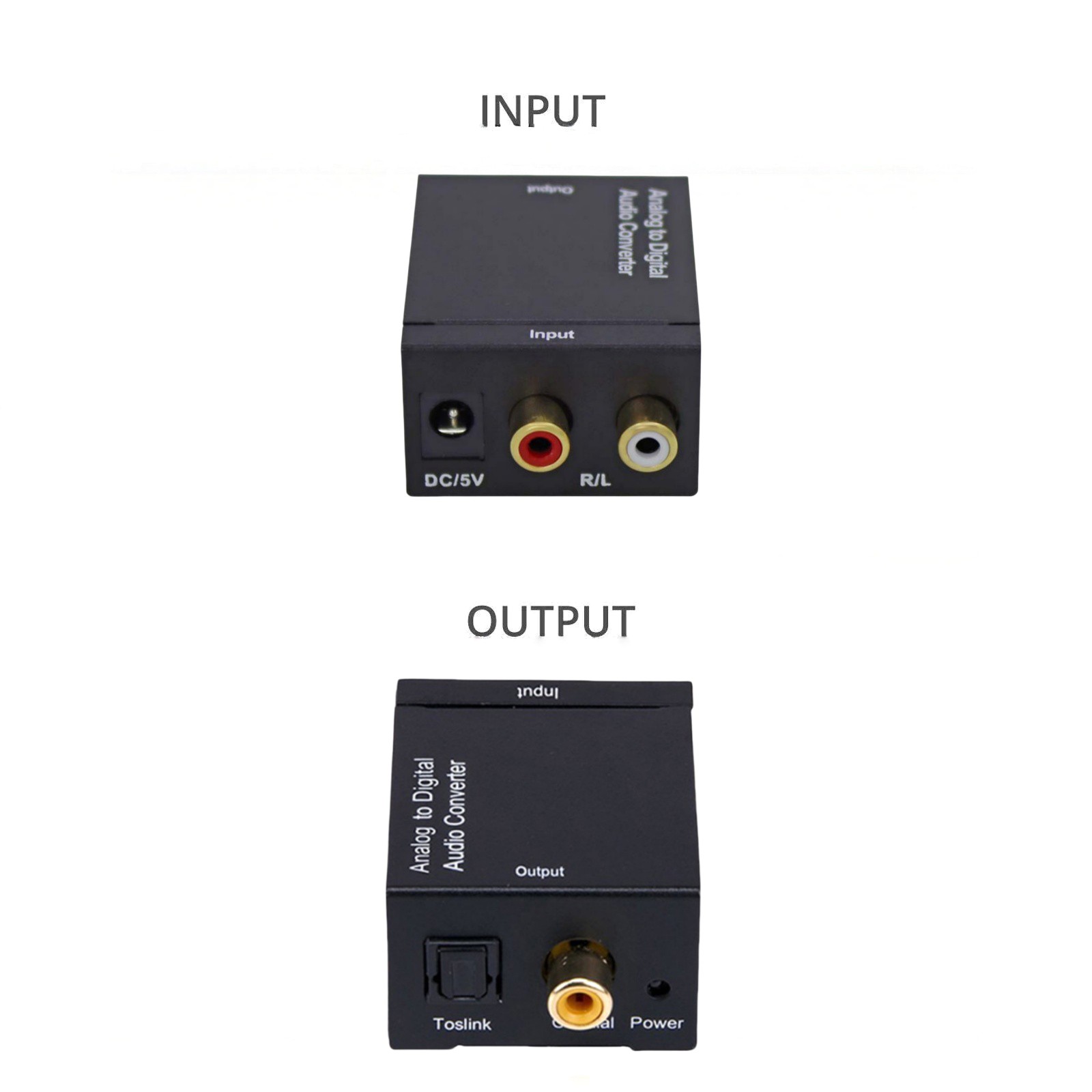 Analog to Digital Audio Converter RCA to Coaxial 96KHz ADC Aluminum Case PCM