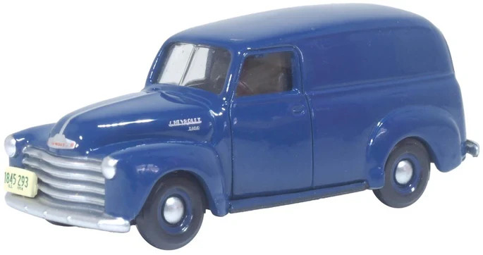 Oxford 1950 CHEVROLET PANEL VAN  BLUE  1/87   HO diecast car GM