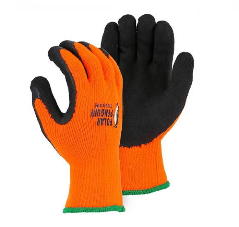 Pair of Majestic X-Large Polar Penguin Winter Lined Gloves w/ Foam Latex Palm