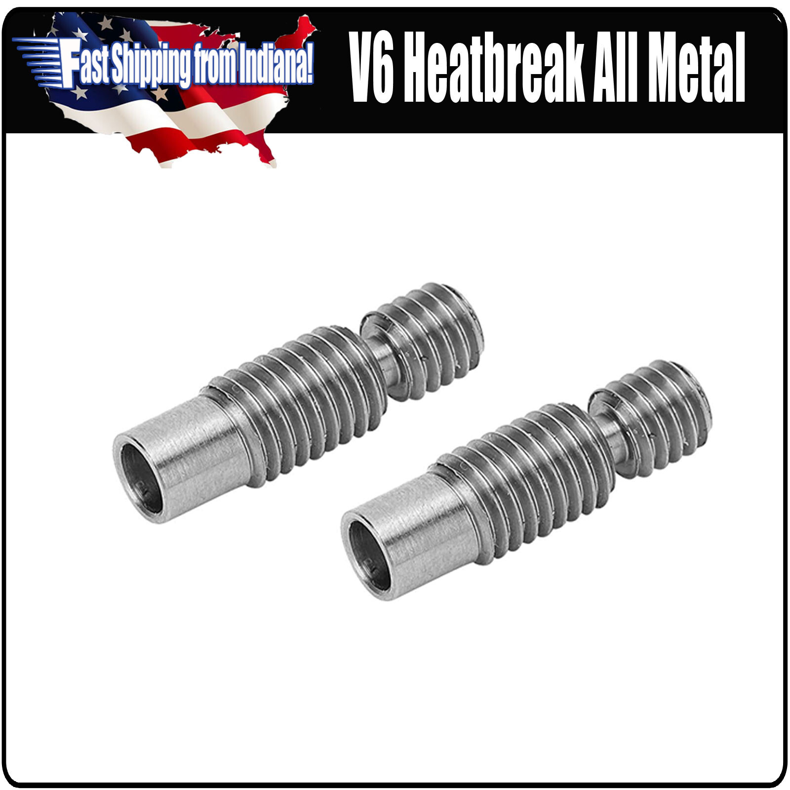 2 Pcs V6 Heatbreak, Stainless Steel All Metal for V6 Hotend Volcano Hotend, 1.75