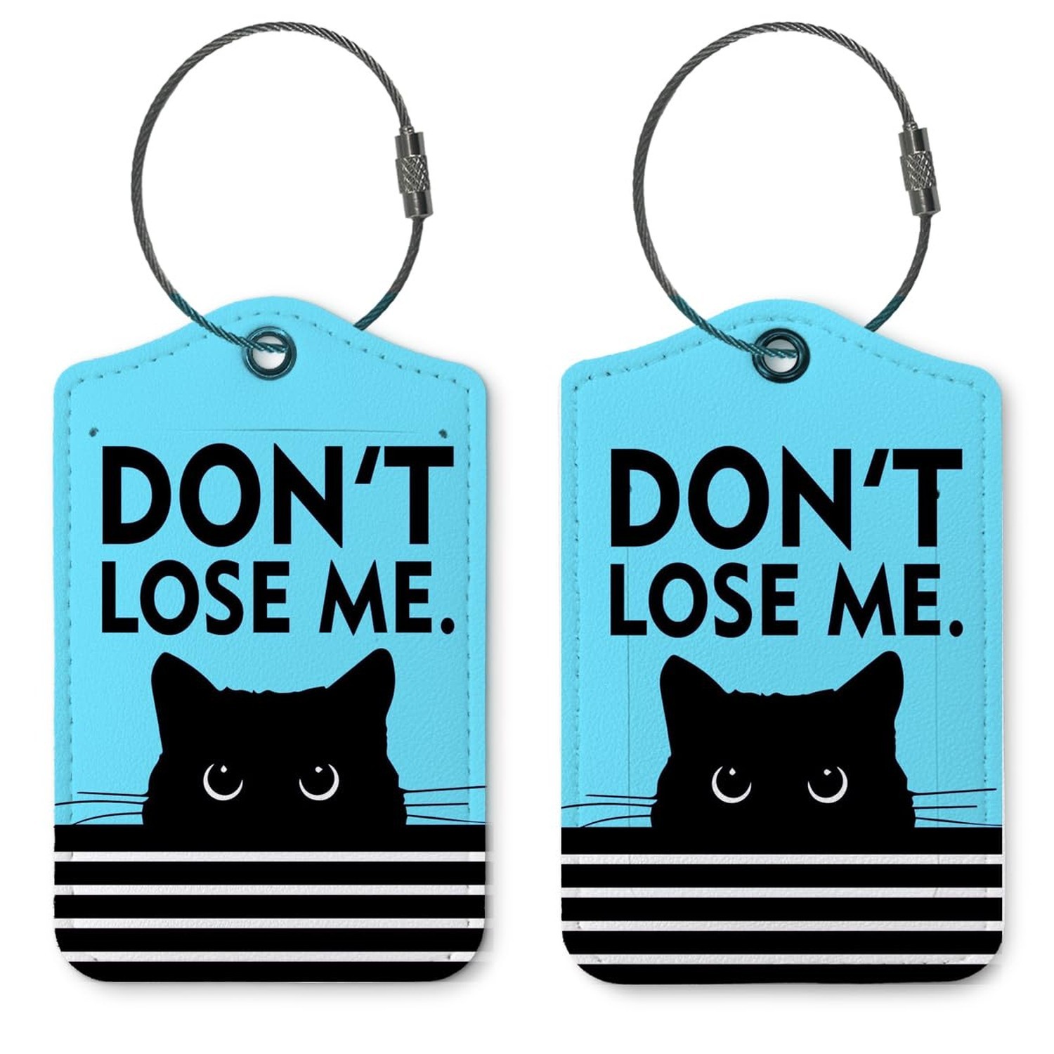 Cat Cute Gifts Luggage Tags for Suitcases,Funny 2 Pack Baggage Tag Label with...
