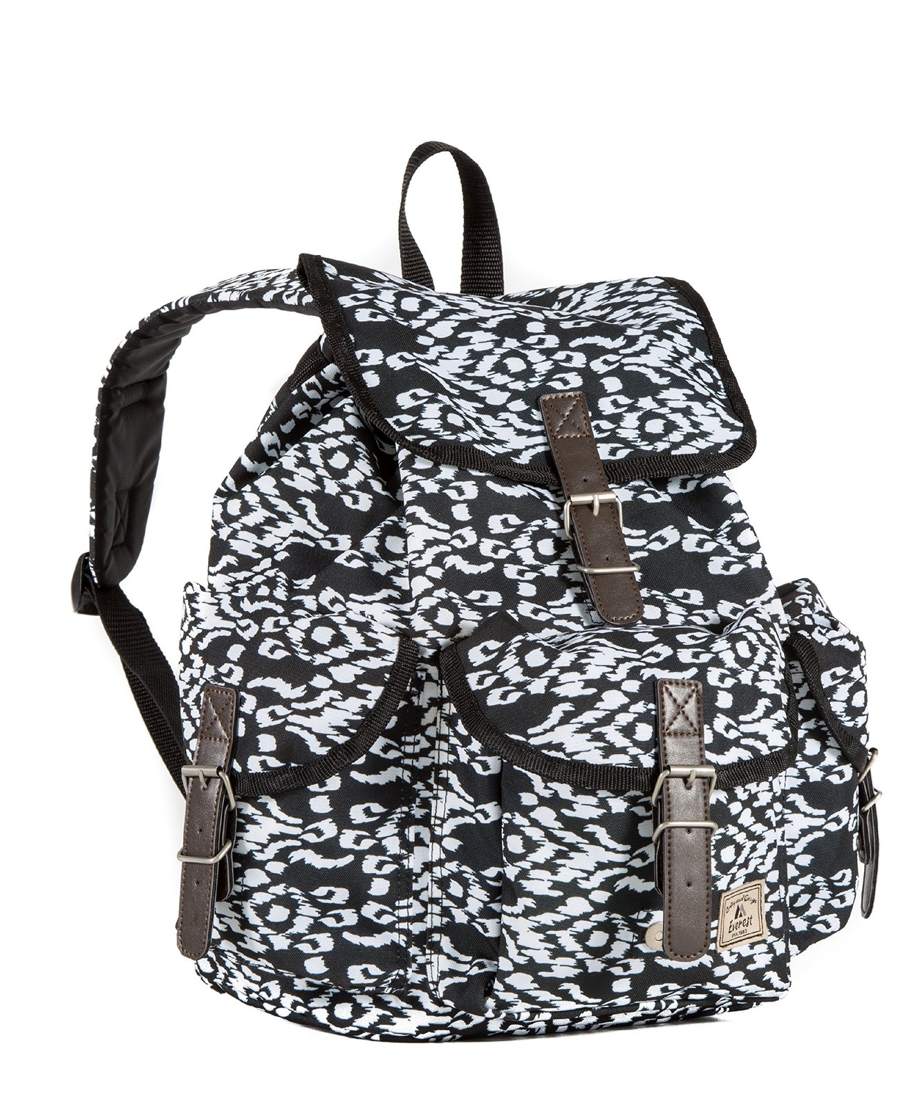 Everest Pattern Rucksack, Black/White Ikat, One Size