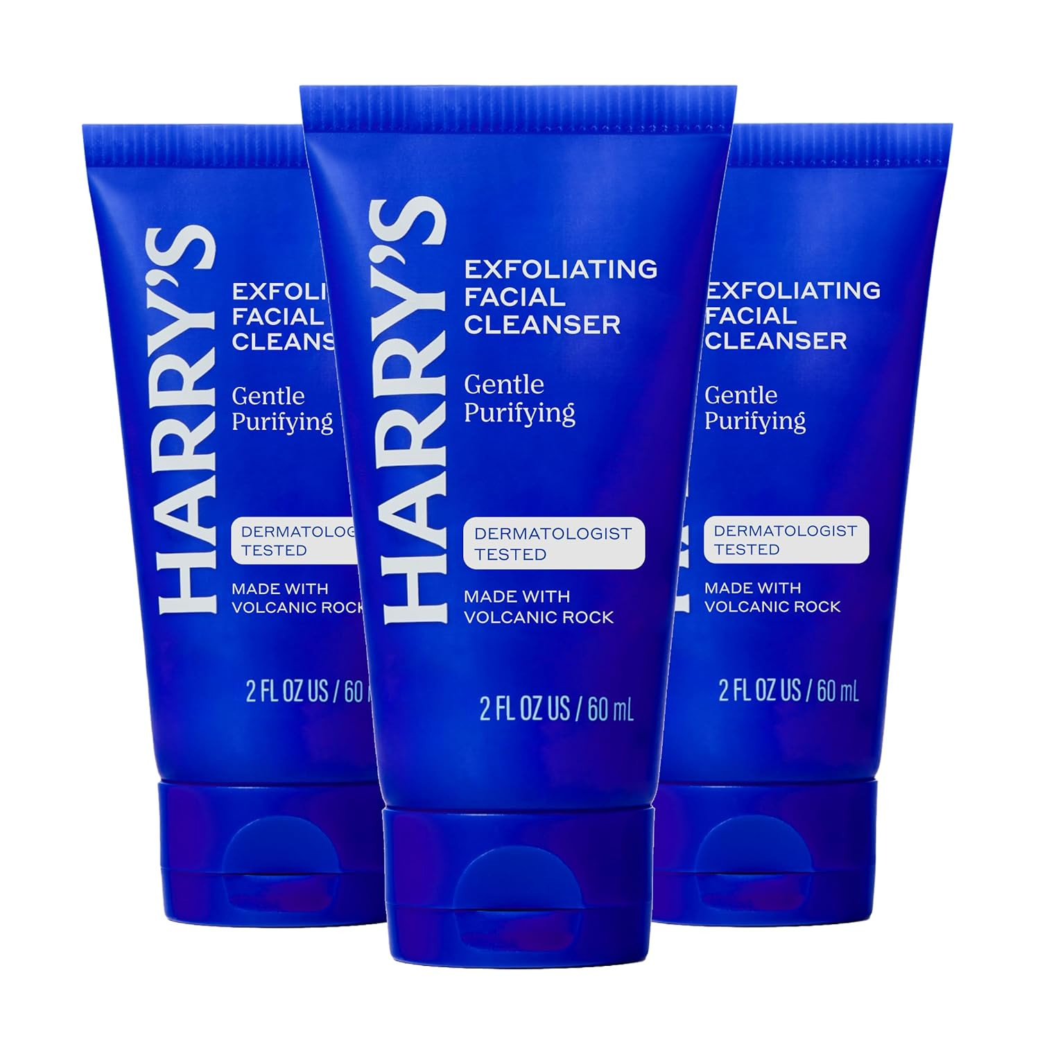 Exfoliating Face Wash for Men, Gentle Facial Skin Care Products with Volcanic Ro