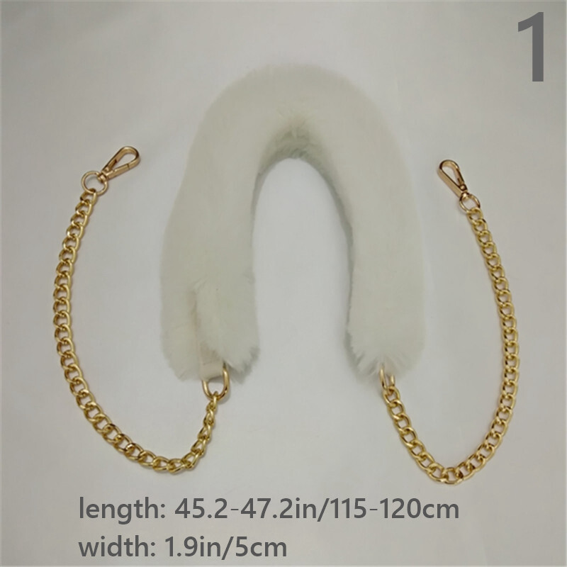 1PC Bag Replacement Strap Belt Faux Fur Buckle Chain Detachable Accessory Casual