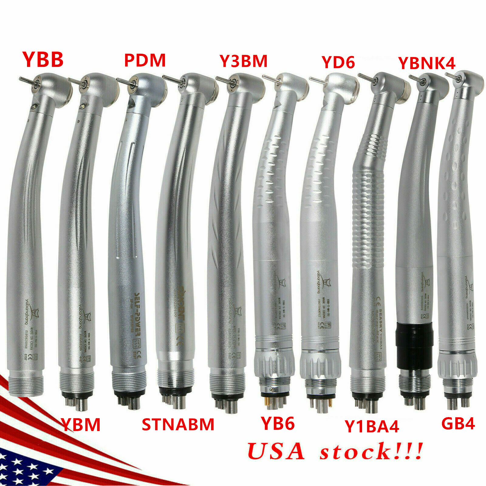 Dental (LED) (Fiber Optic) High Speed Handpiece (Quick Coupler) fit 2/4/6H