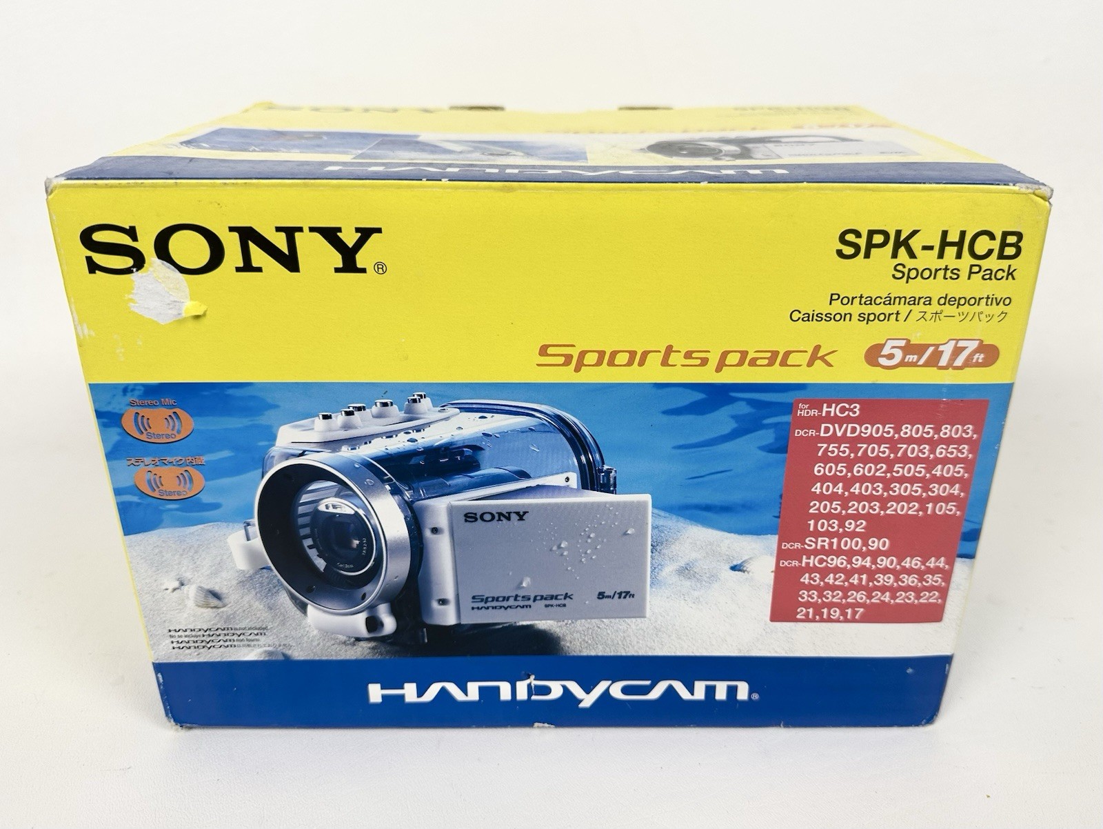 Sony SPK-HCB Handycam/Camcorder Marine Sports Pack Waterproof Case Housing w/Box