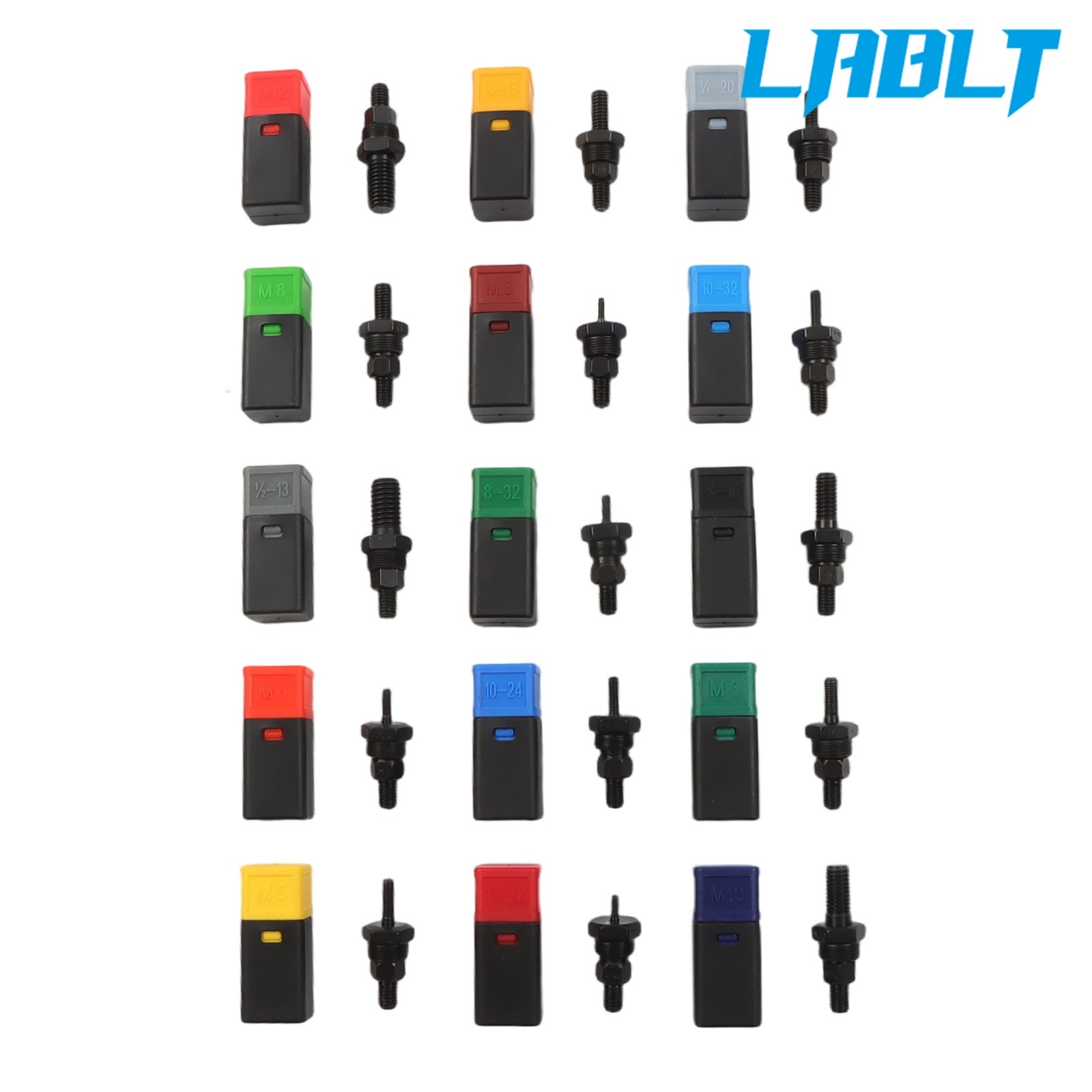 LABLT 16-Inch Rivet Nut Gun Set 15 Mandrels 200Pcs Rivnuts Nutsert Tool Kit