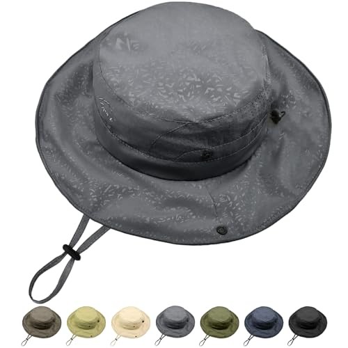 Sun Hats for Men Women UV Protection Safari Hats UPF 50+ 1 Pack-dark Grey