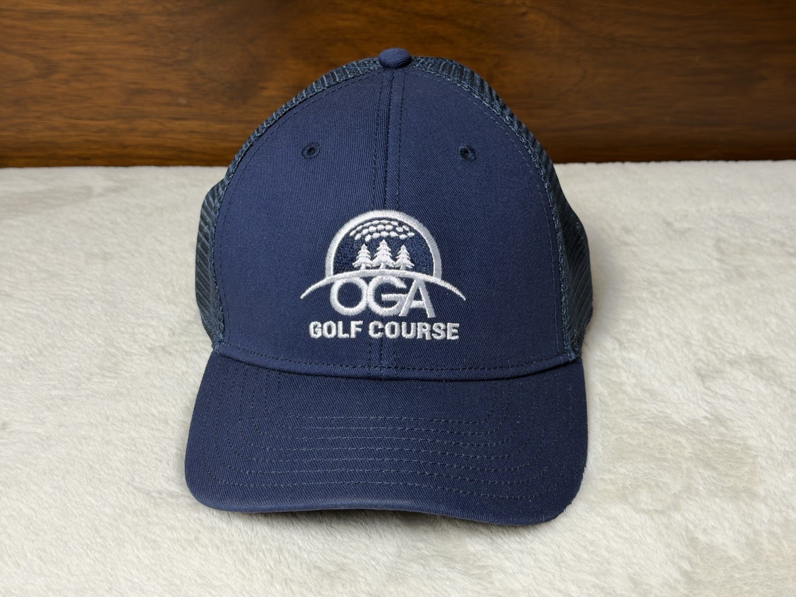 OGA Golf Course Hat TaylorMade Navy Blue Trucker Cap Oregon Woodburn Adjustable