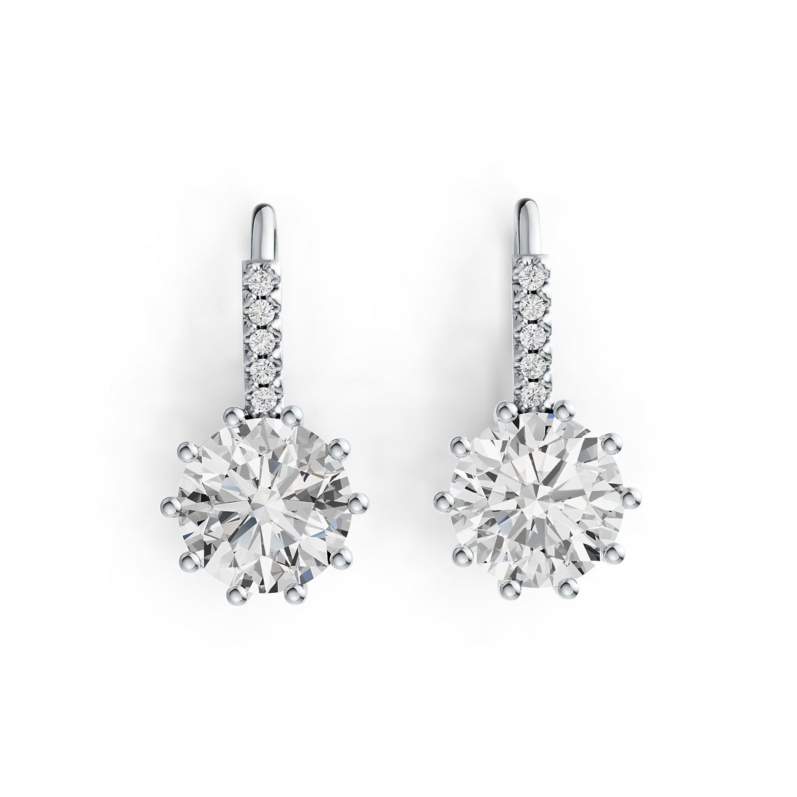Sterling Silver Semi Mount Earrings Setting Round RD 8x8mm