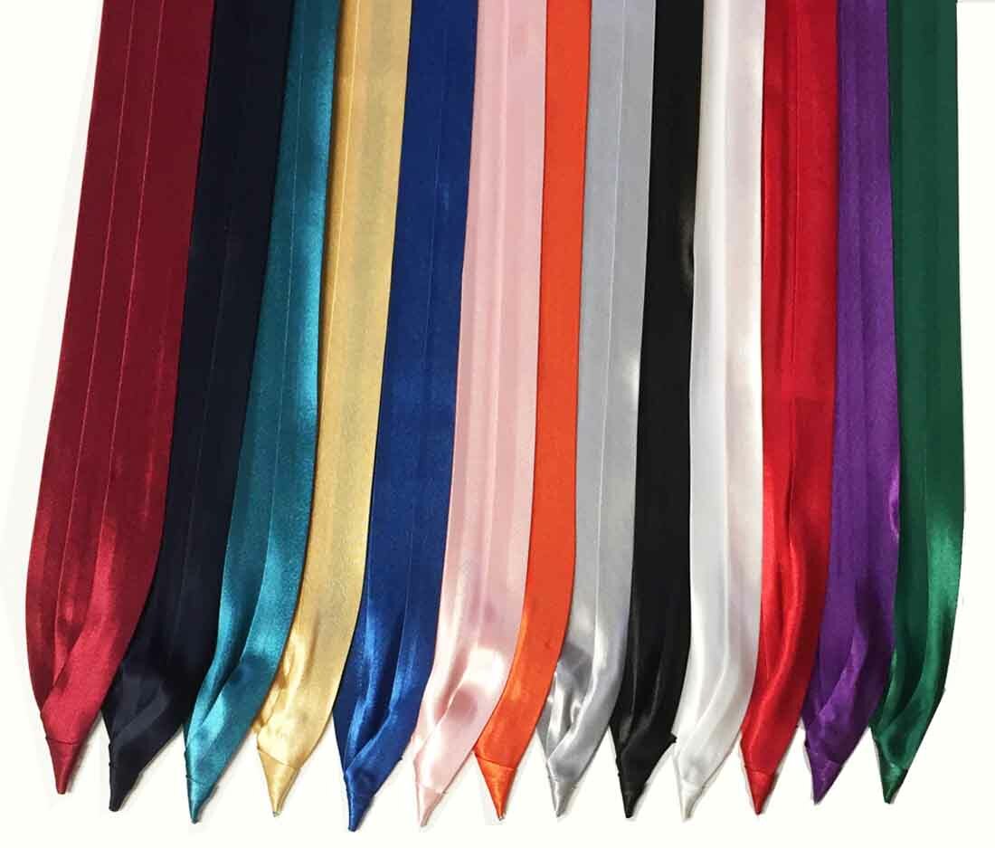 Hat Band - 3-Pleat Solid Satin with 2-End Hooks-Made in USA by FQH™- Final Sale