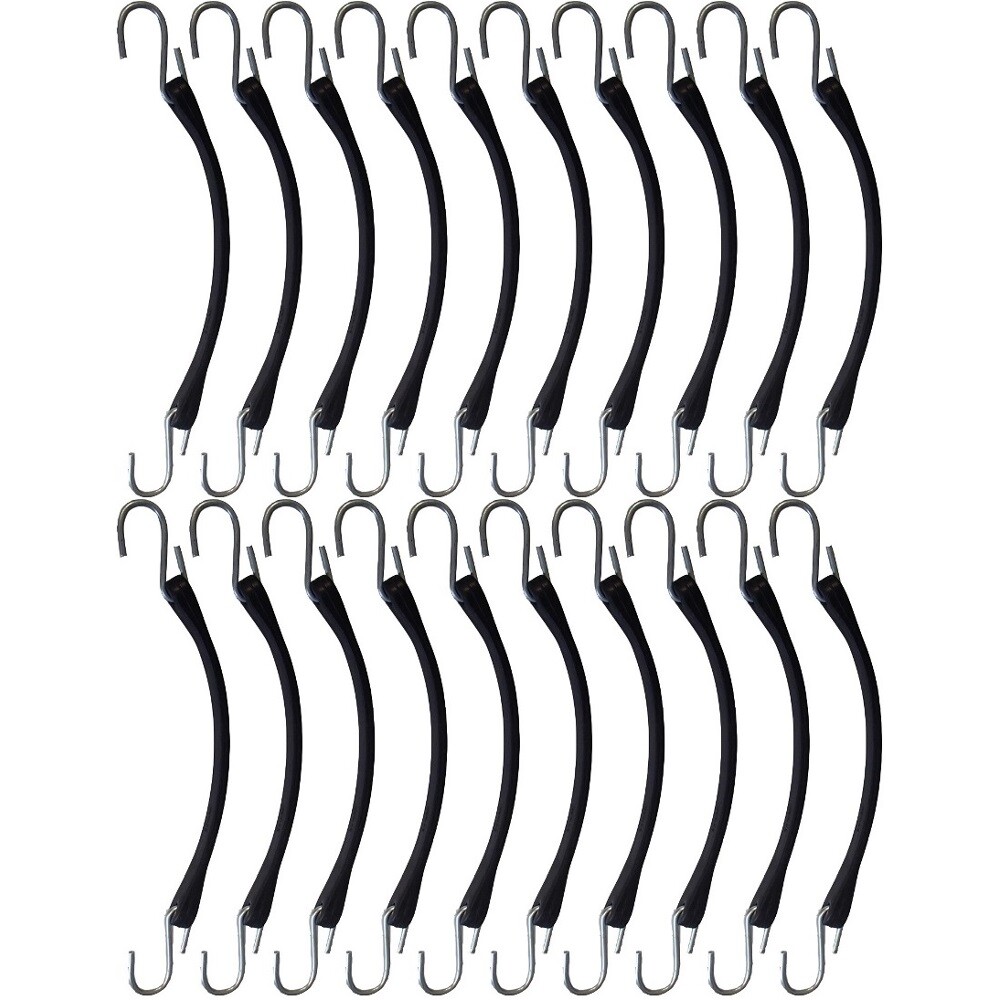 (Pack of 20) 9" Black Rubber Tarp Strap Bungee Cord for Highland 90112000 Strong
