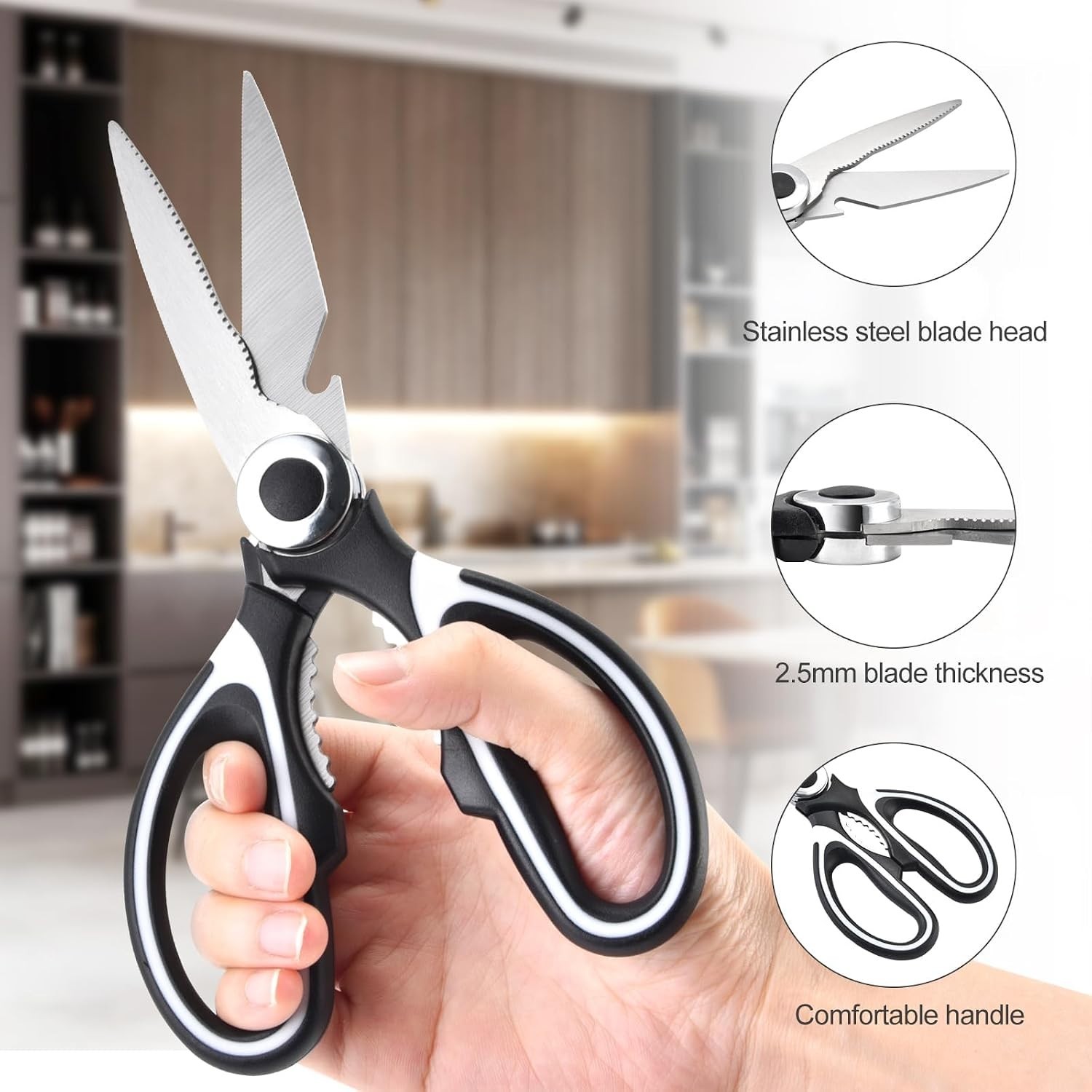 Versatile Kitchen Scissors Set with Durable Blades - Includes Seafood Shears