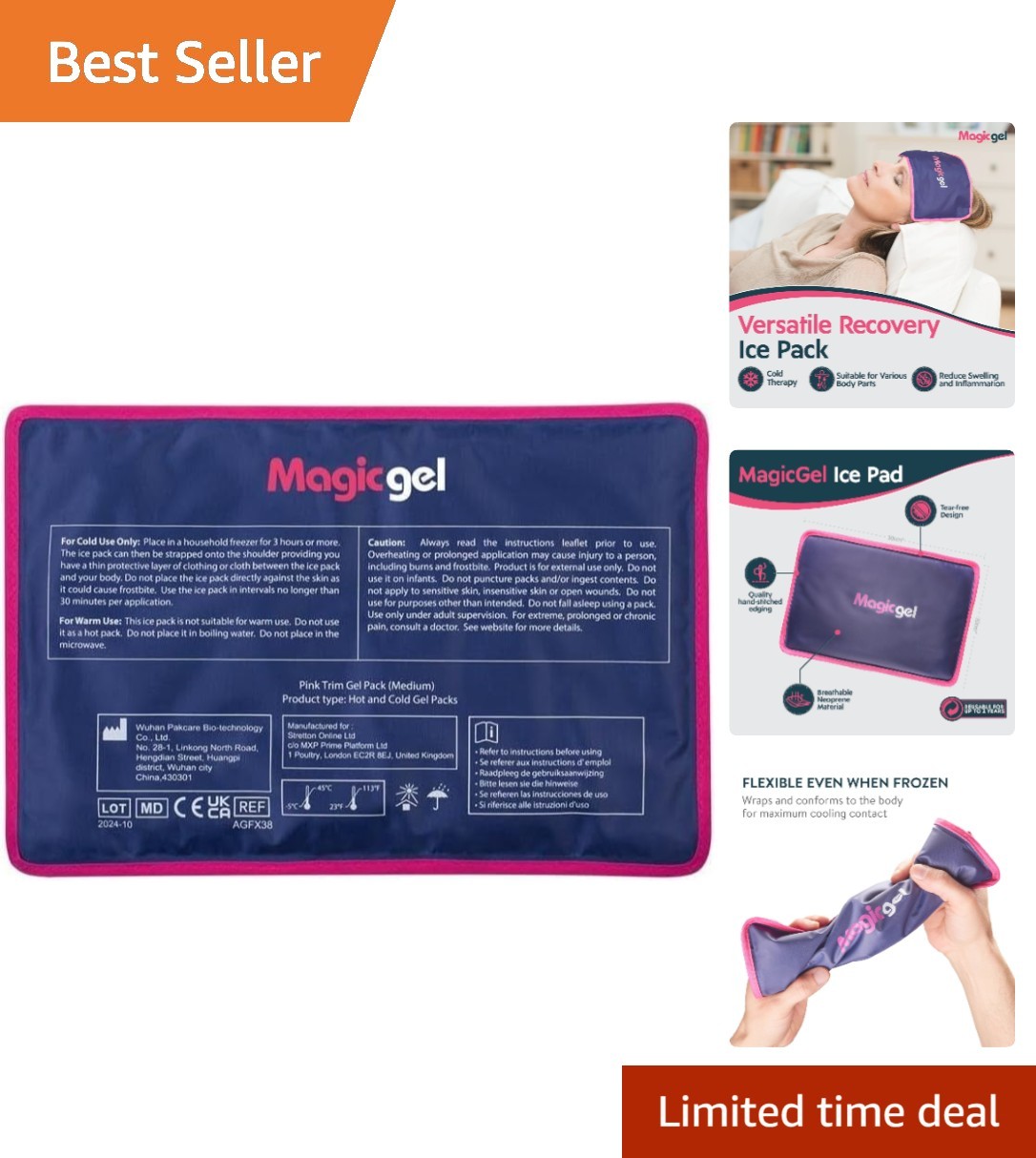 Durable Reusable Gel Ice Pack 11.8" x 7.8" - Ideal for Injury Relief & Recovery