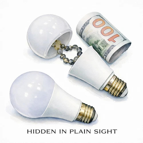 Hidden Compartment Fake Light Bulb Secret Stash Safe Container Storage