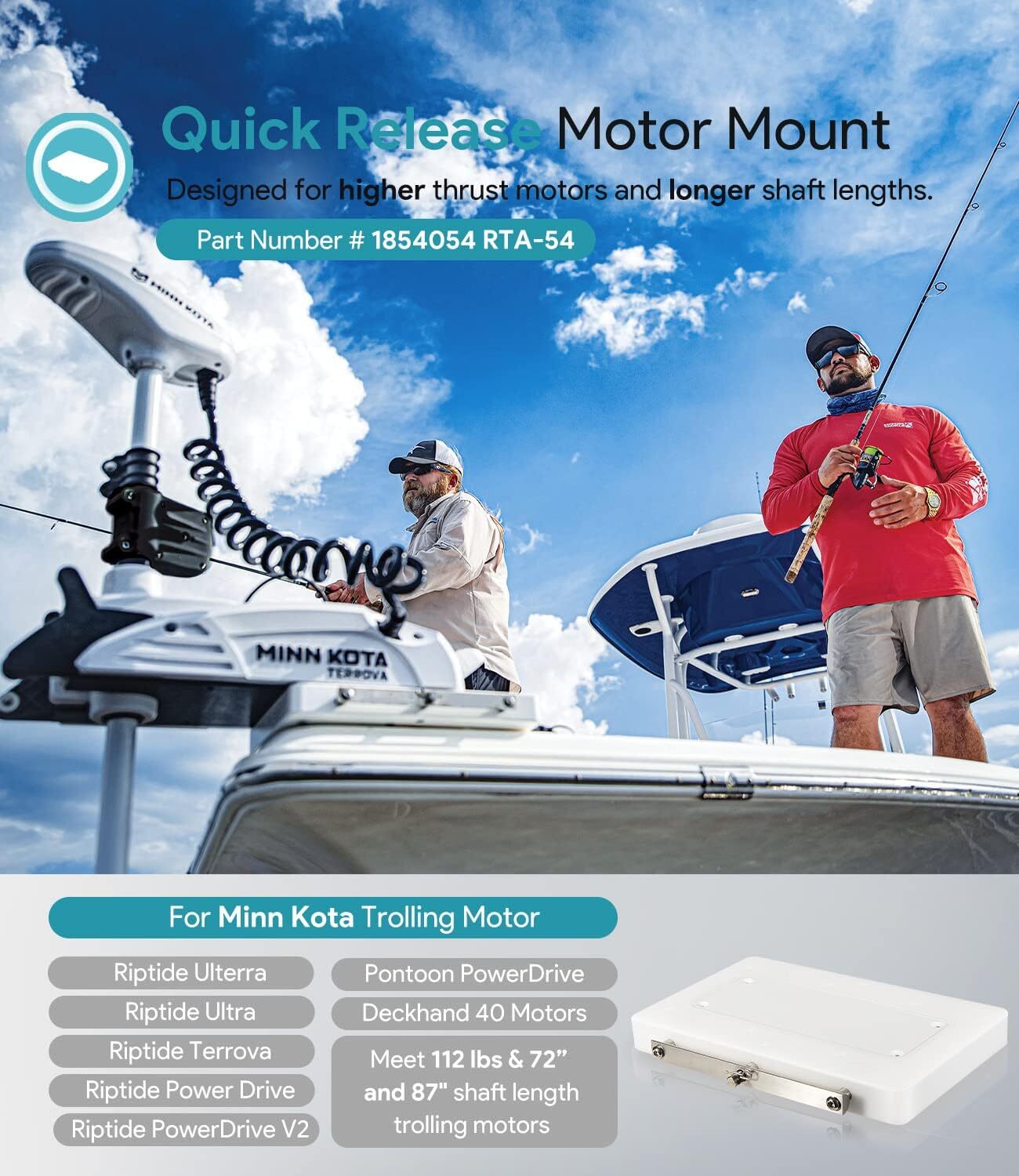 1854054 RTA-54 Quick Release Bracket Mount for Riptide Trolling Motor Composite