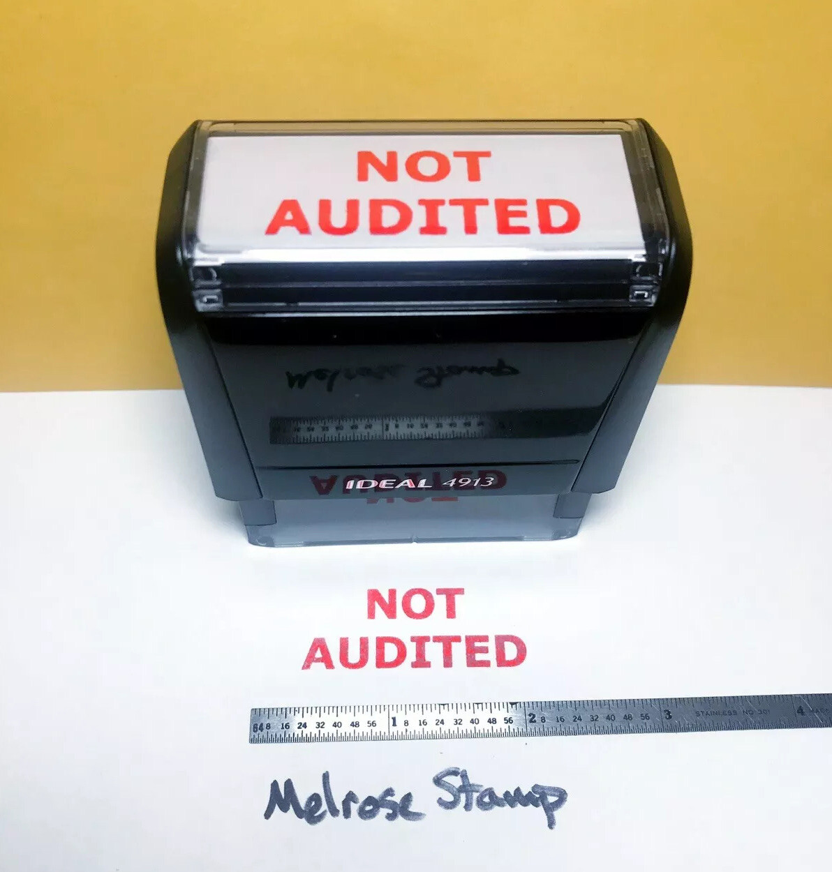Not Audited Rubber Stamp Red Ink Self Inking Ideal 4913