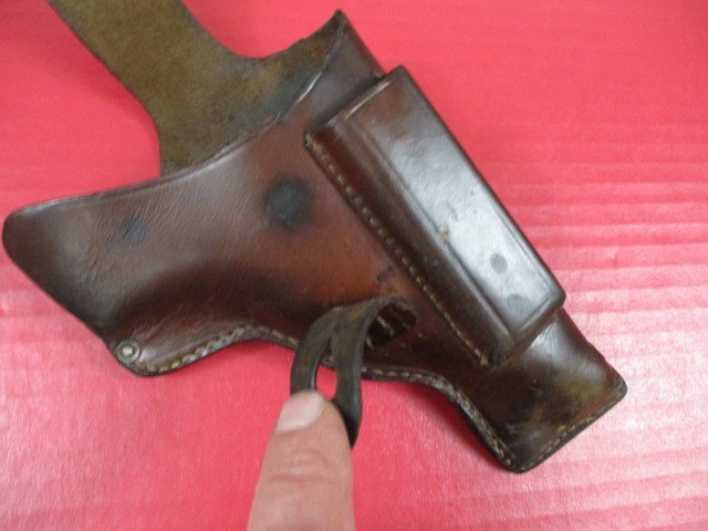 WWII Era German Leather Belt Holster for Sauer 38H Pistol - Modified - NICE