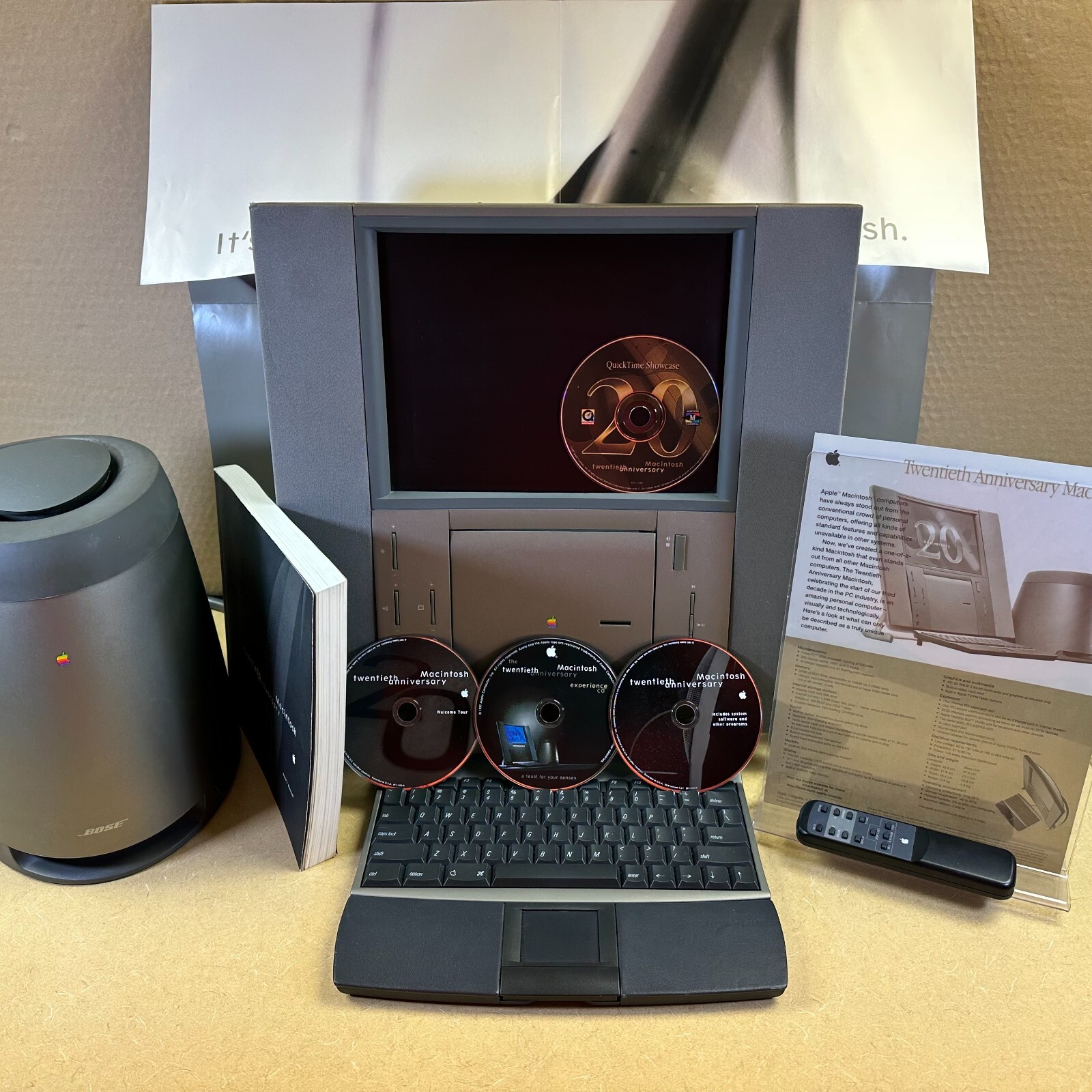 UNIQUE COMBO 20th Anniversary Macintosh TAM Apple w manual, 4 CDs, promo,.. RARE