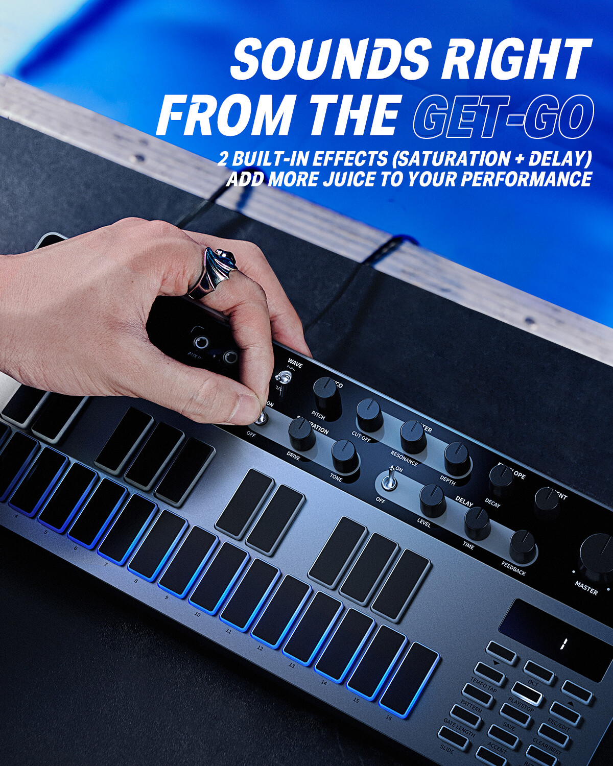 Analog Bass Synthesizer Sequencer, Donner Essential B1 with Intuitive Interface
