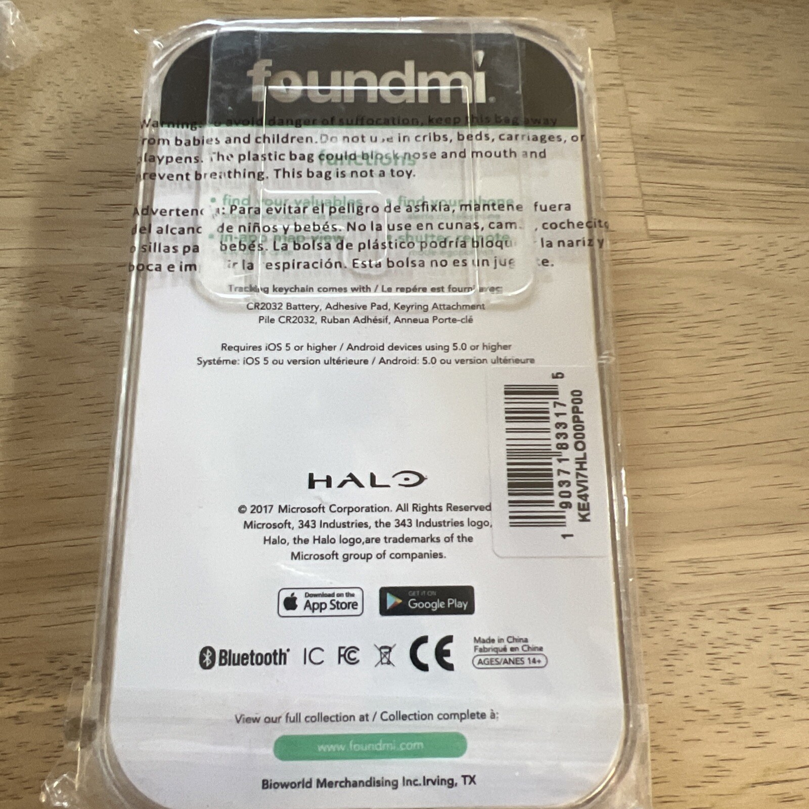 Foundmi Bluetooth Tracking Remote Keychain HALO. NEW