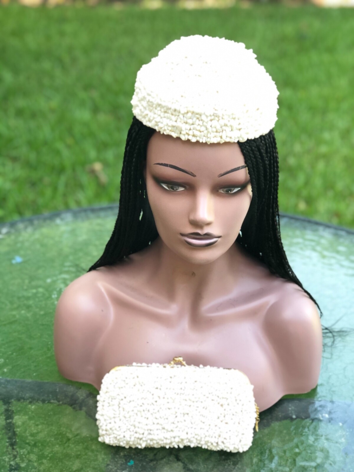 %C2%A0Handmade %C2%A0white clutch bag hat %C2%A0made with