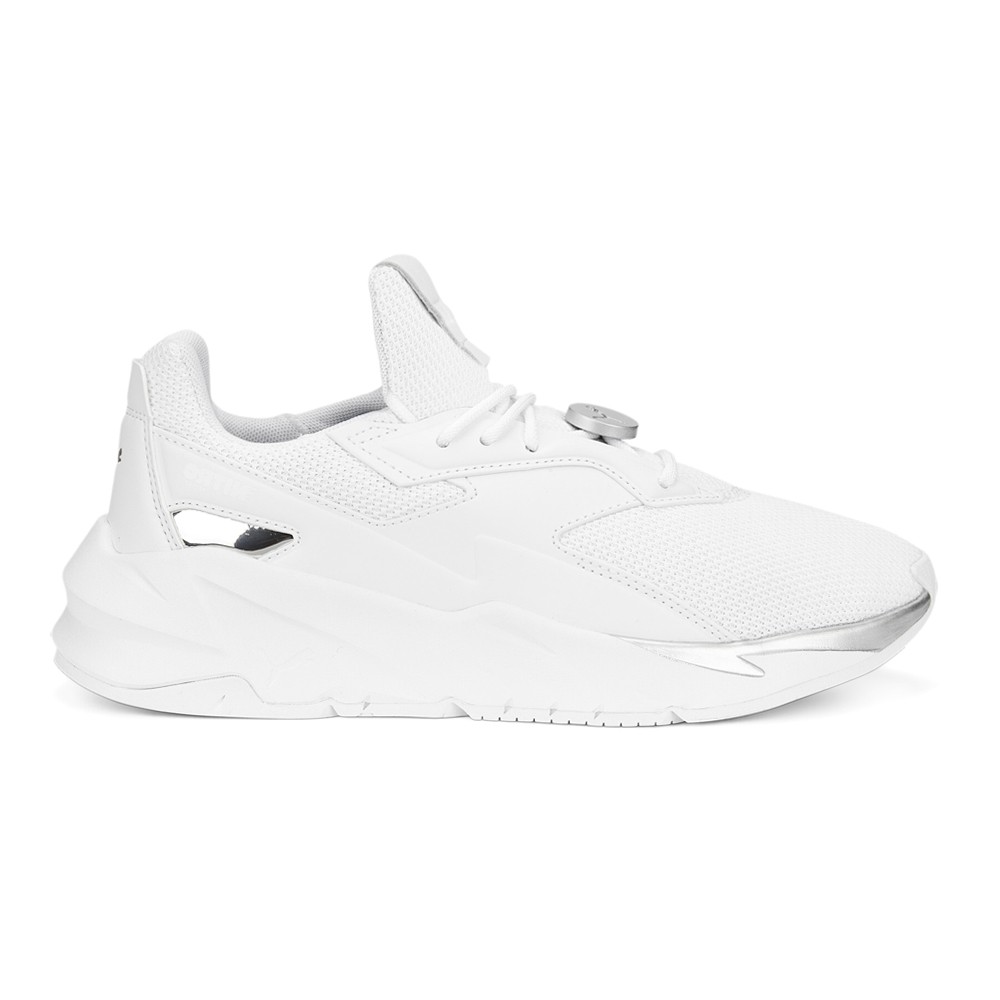 PUMA Fier Nitro Metallic Lace Up  Womens White Sneakers Casual Shoes 38894102