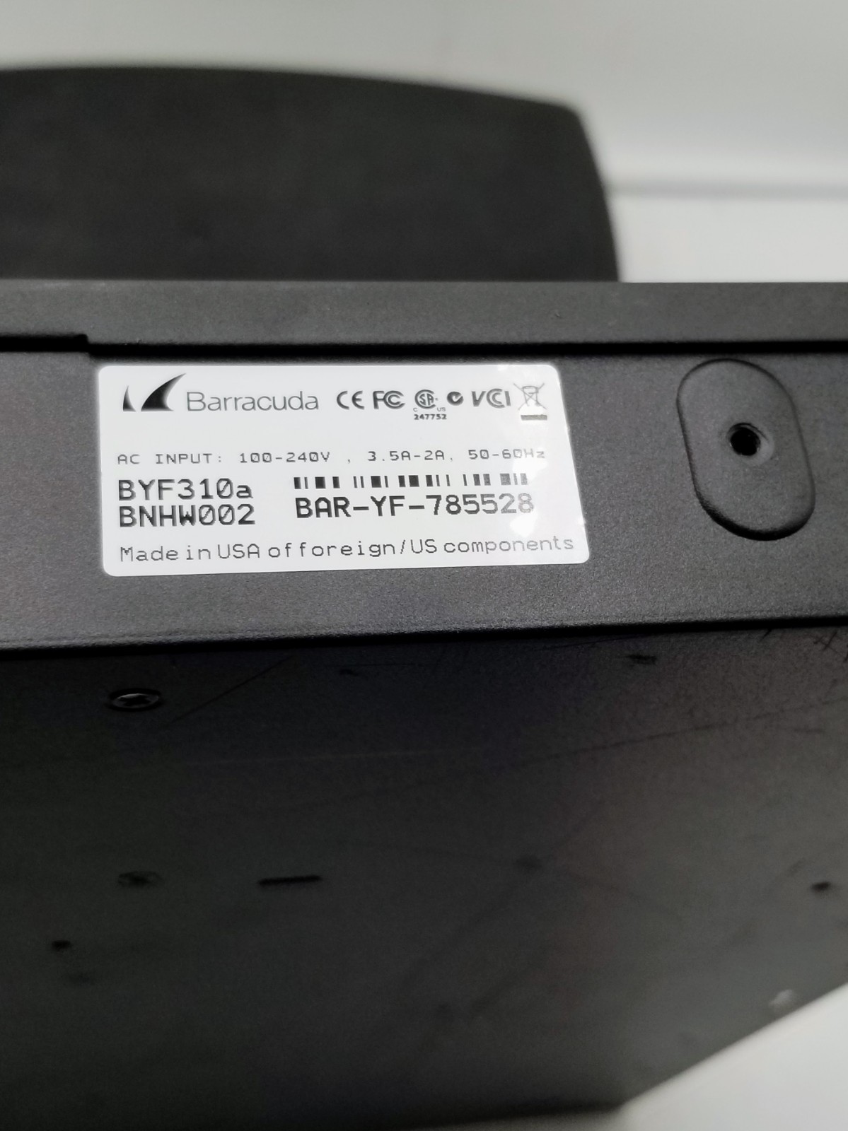 Barracuda Networks Web Security Filter 310 Firewall System BYF310A