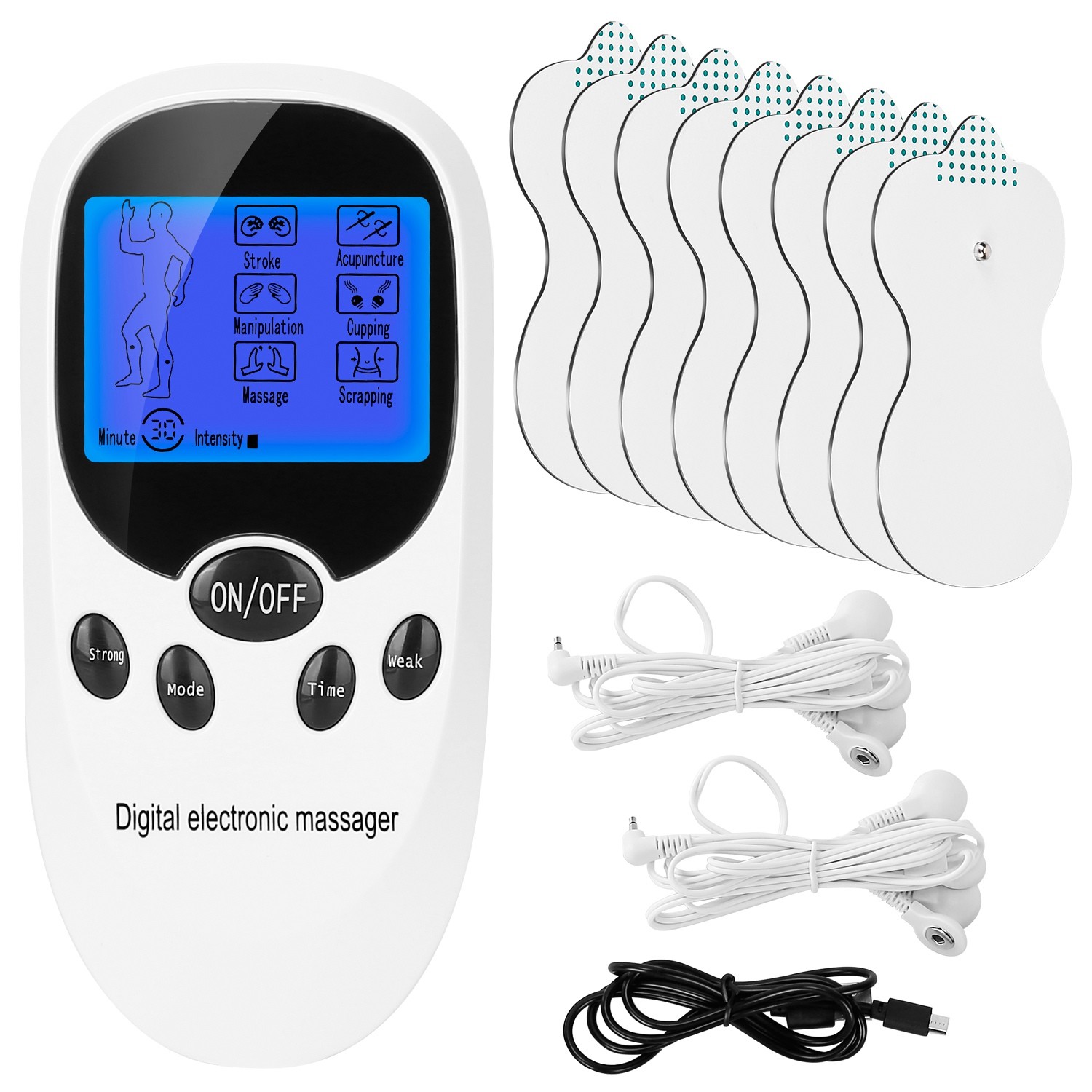 Electric Muscle Stimulator Dual Channels Pulse Massager Pain Relief rapy Tens
