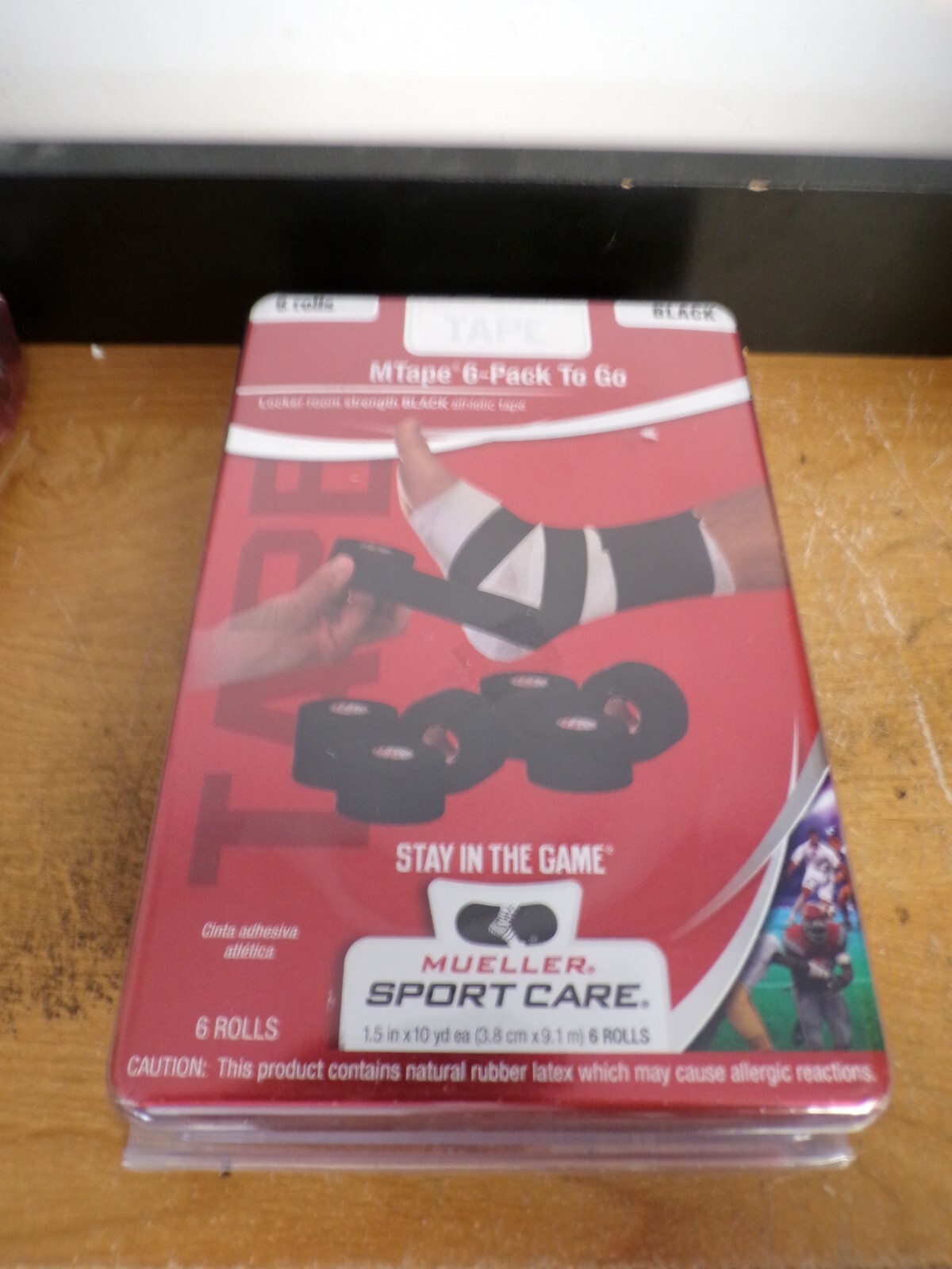 NEW MUELLER SPORT CARE 430102 MTAPE ATHLETIC TAPE 6 ROLLS 1.5" X 10YD EACH BLACK