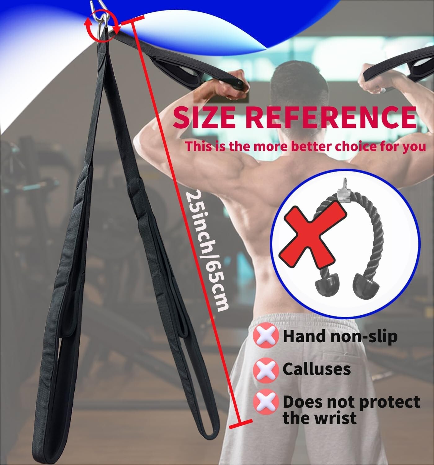 Tricep Rope Cable Attachment Tricep Pull Down Rope Extension Straps Cable Gym