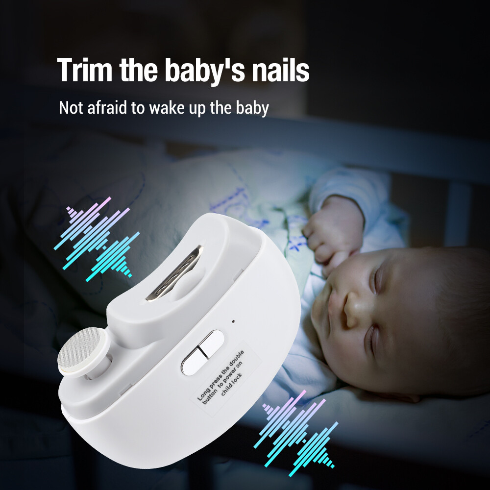 Electric Nail Grinder Automatic LED Light Trimmer Toe Cutter USB Rechargeable