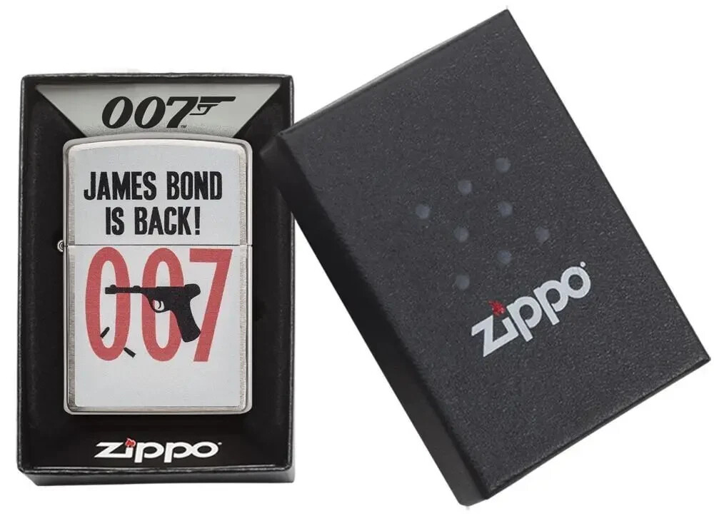 Zippo James Bond Is Back Brushed Chrome 29563