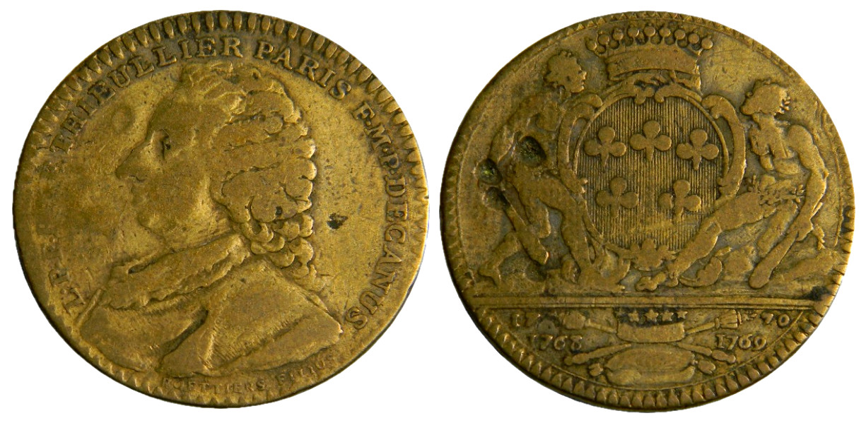Paris France ,1768-70 Medical Wildman Jeton Token  (1208)