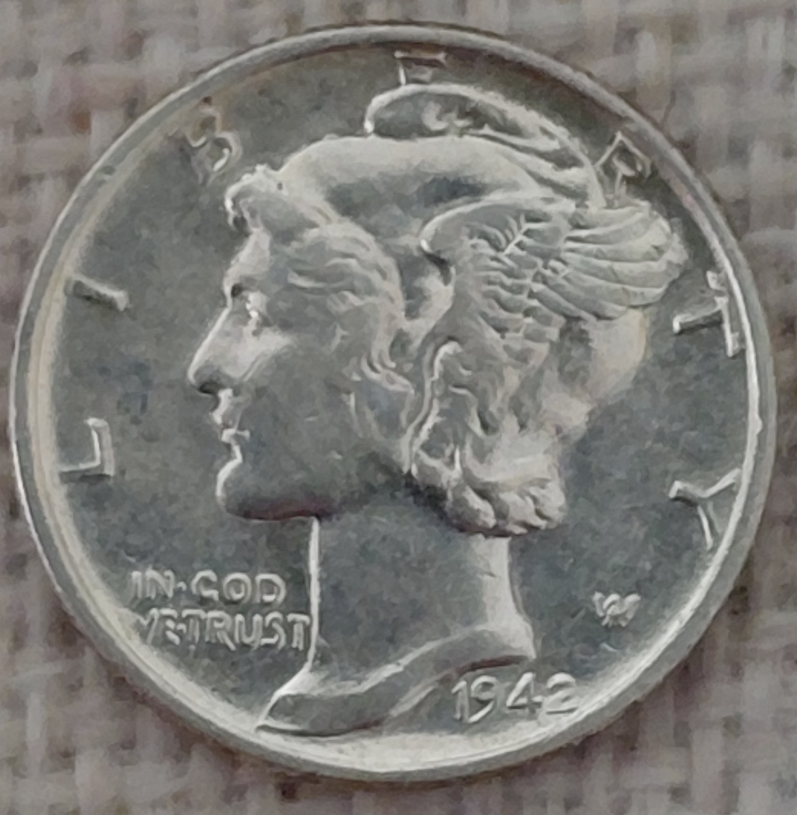 1942 Mercury Dime 10C BU+Silver- High Grade -