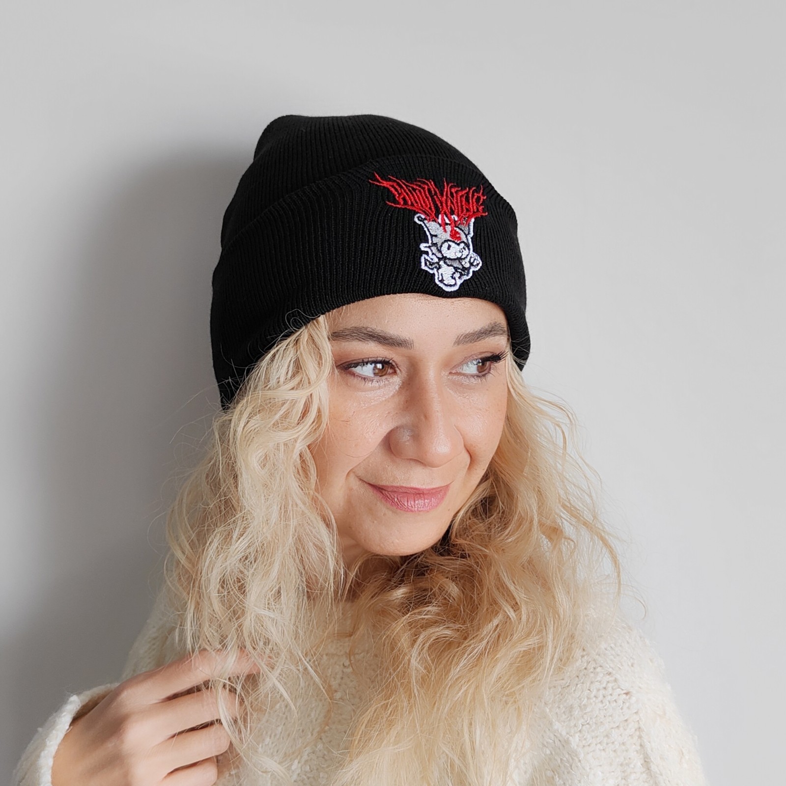 Kuromi Beanie,Anime Embroidery Beanie,Harajuku clothing,Teenage gift,Kawaii