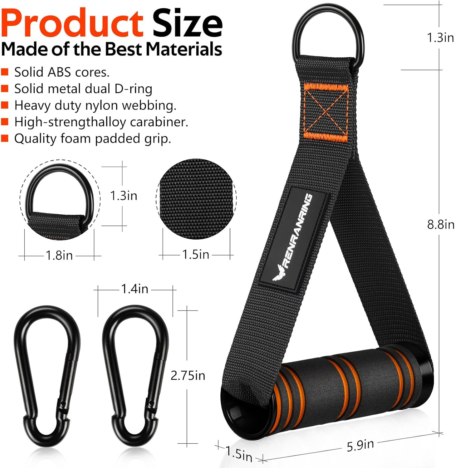 Gym Exercise Handles, Replacement Handle Attachments for Cable Machine Pulleys,