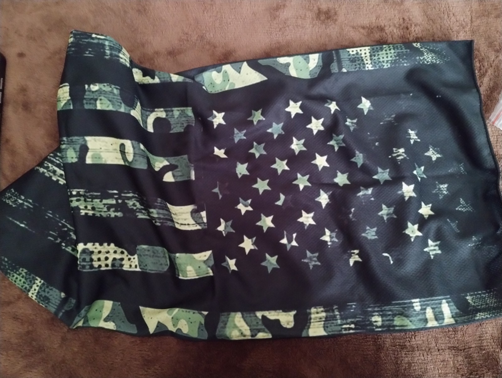 Camouflage Stars American Flag Scarf Black Green Cowl Snood Military