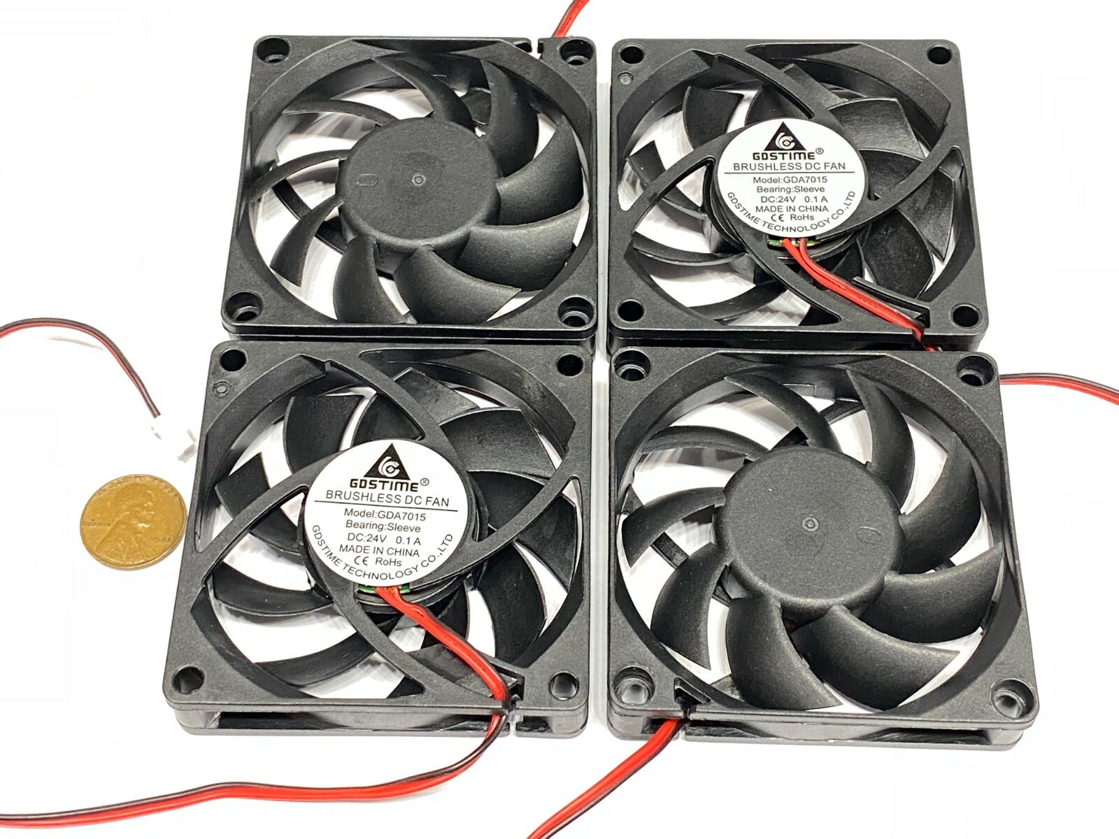 4 Pieces Fan 24v 70mm x 15mm 2pin 7015 3d printer extruder fan cpu blower G33