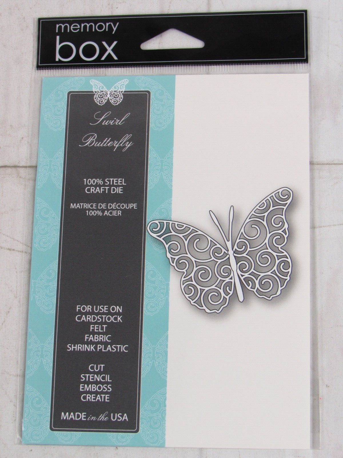 Memory Box Steel Craft Die, Swirl Butterfly, 98894